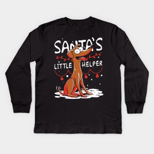 Santa's Little Helper Kids Long Sleeve T-Shirt